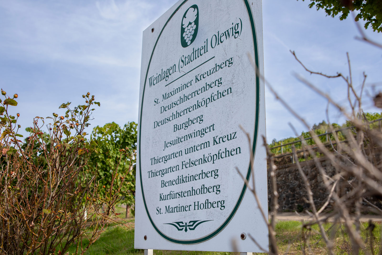 Weinbaudomäne Gut Avelsbach Trier Schild Weinlagen